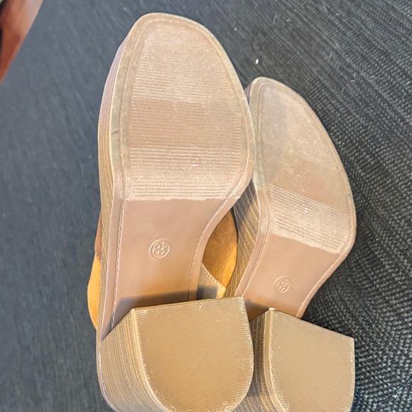 Universal Thread Tess Heels Mule Platform Patchwork Shoes - Brown - Womens 8.5 - Picture 8 of 12